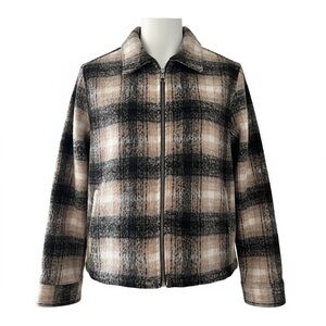 Plaid Zip-Up Shacket